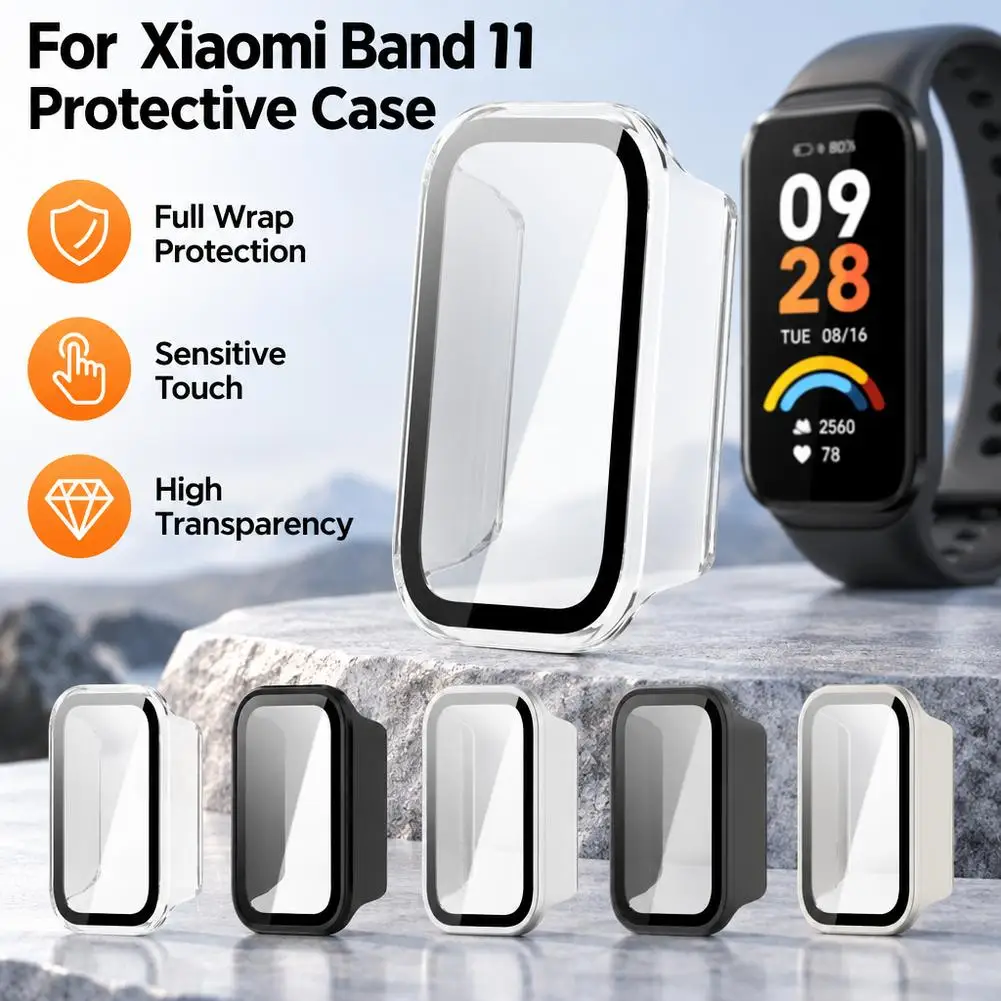 2-in-1 Screen Protector For Xiaomi Smart Band 11 Active Integrated Anti-scratch Protective Shell Accessories