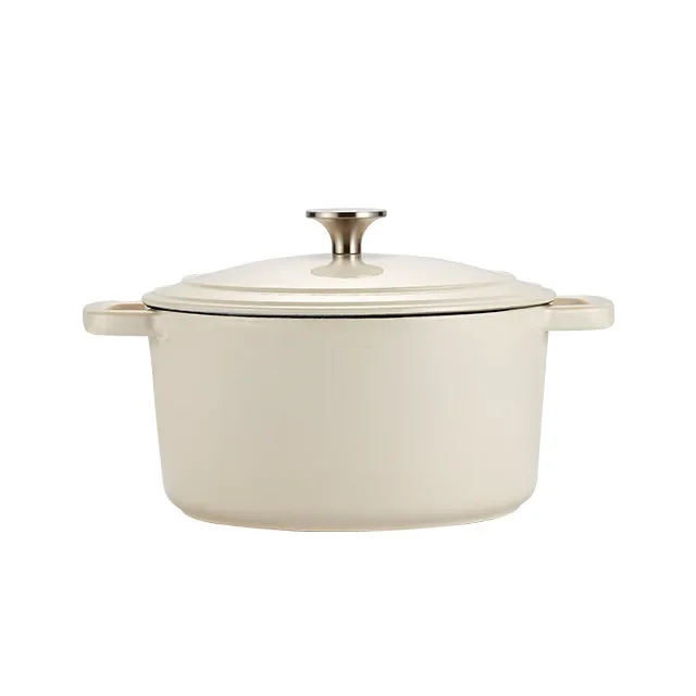 24cm Enamel Cast Iron Dutch Pot Cookware Sets Portable Multi-function Soup Picnic Stew Pot 2022 New Design