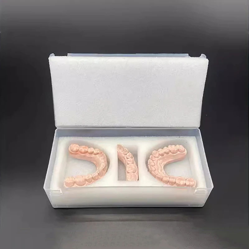 صندوق تخزين زرع نموذج أسنان الأسنان صندوق توصيل خاص لطقم الأسنان مع صندوق وضع نموذج بلاستيكي من الجص الإسفنجي #5