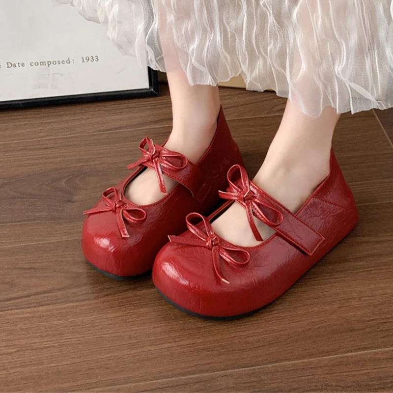 

2026 Bow Flats Women Loafers Shoes Fashion Mary Jance Dress Shoes Lolita Designer Woman Sneakers Autumn New Cozy Ladies Zapatos