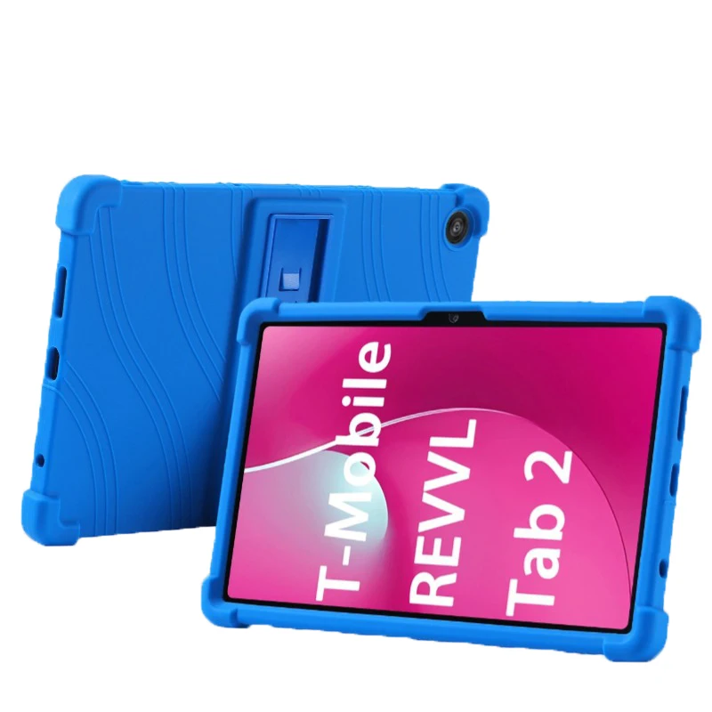 حافظة لهاتف T-Mobile Revvl Tab 2 10.1 بوصة مقاومة للصدمات وسميكة واقية للأطفال بمسند كيس Bolsas