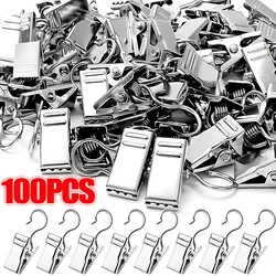 10-100PCS Stainless Steel Curtain Clips For Curtain Photos Decor Wire Holder For Hanging Photos Drapes Clip Clamp Replacement