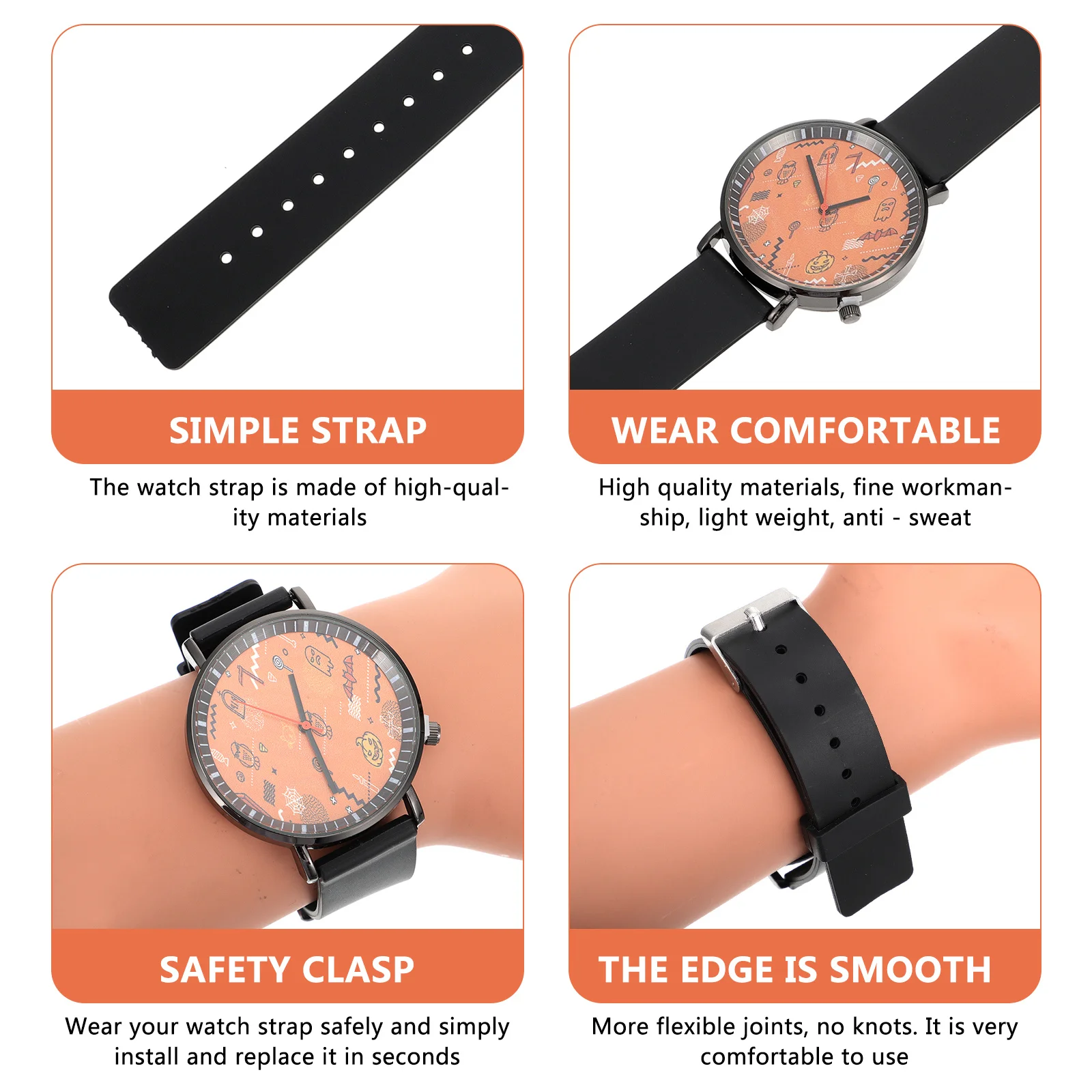 

Halloween Themed Watch For Men Women Stylish Personalized Wristwatch Lightweight Vintage Design Universal Teenager Student Gift