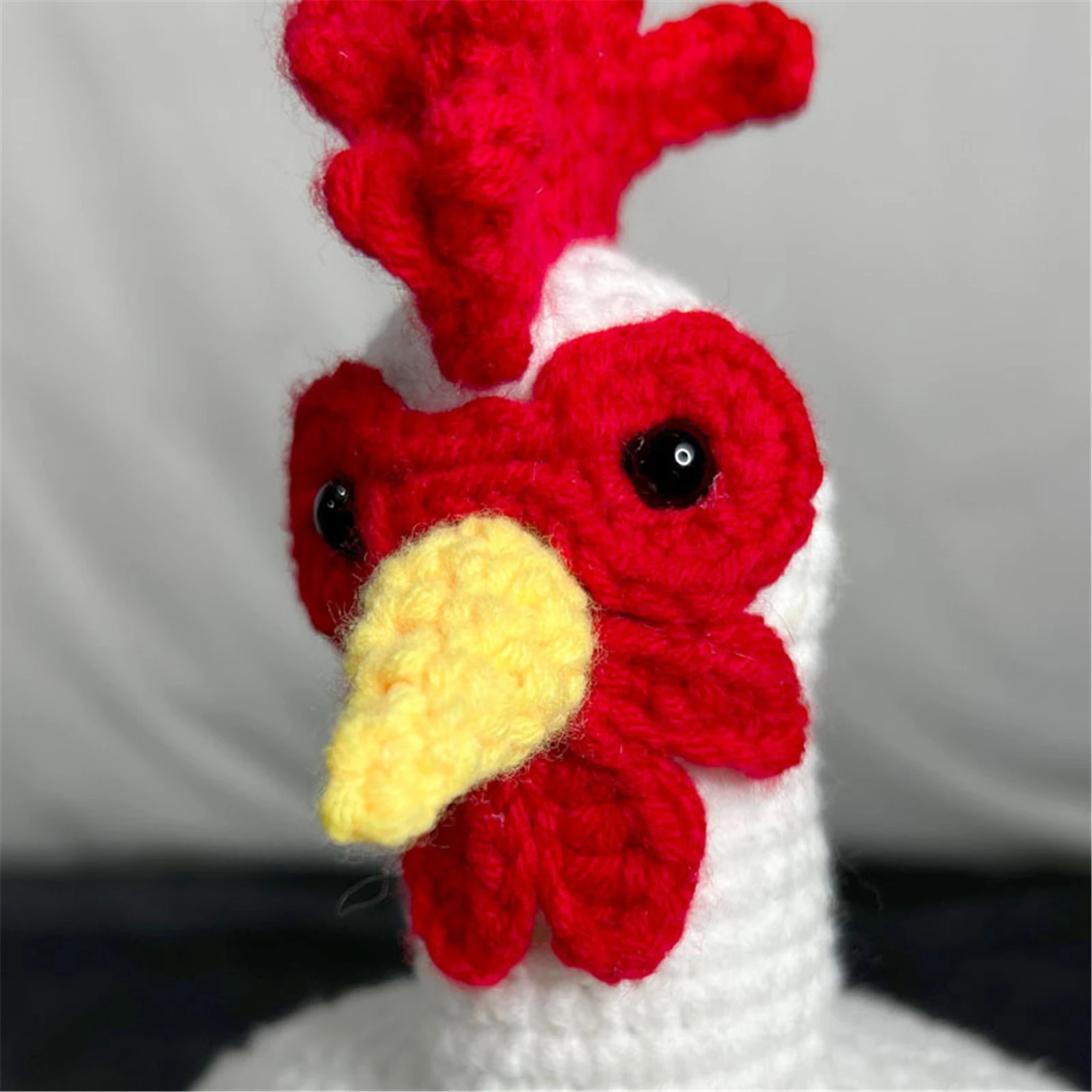 Turkey Day Kids Adult Crochet Hat Chicken Head Knitted Hat Hand Woven White Beanie Halloween Cosplay Prop