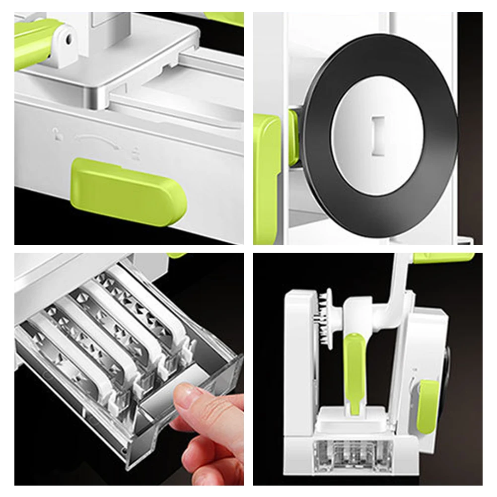 Foldable Vegetable Spiralizer with Extra Blade Box Vegetable Slicer Rotary Veggie Shredder for Cucumber Potato Zucchini image 5