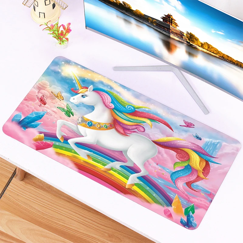 Cute Unicorn Mouse Pad Gamer Large Gaming Mousepad Anime Kawaii Keyboard Mouse Mats Carpet Anti-Slip Office Computer Desk Mat