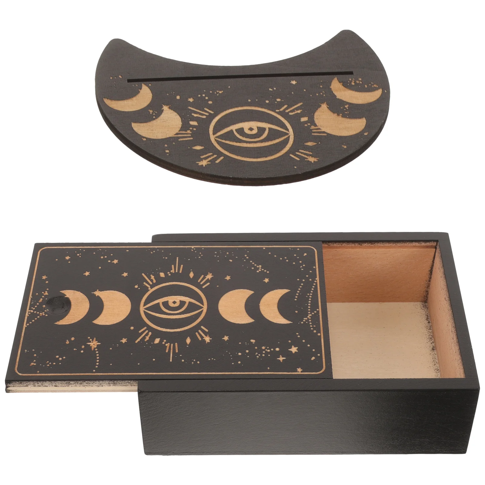 Tarot Card Box Trinkets Wooden Stand Display Brackets Case Portable Holder for Altar Divination Accessory Games Cards