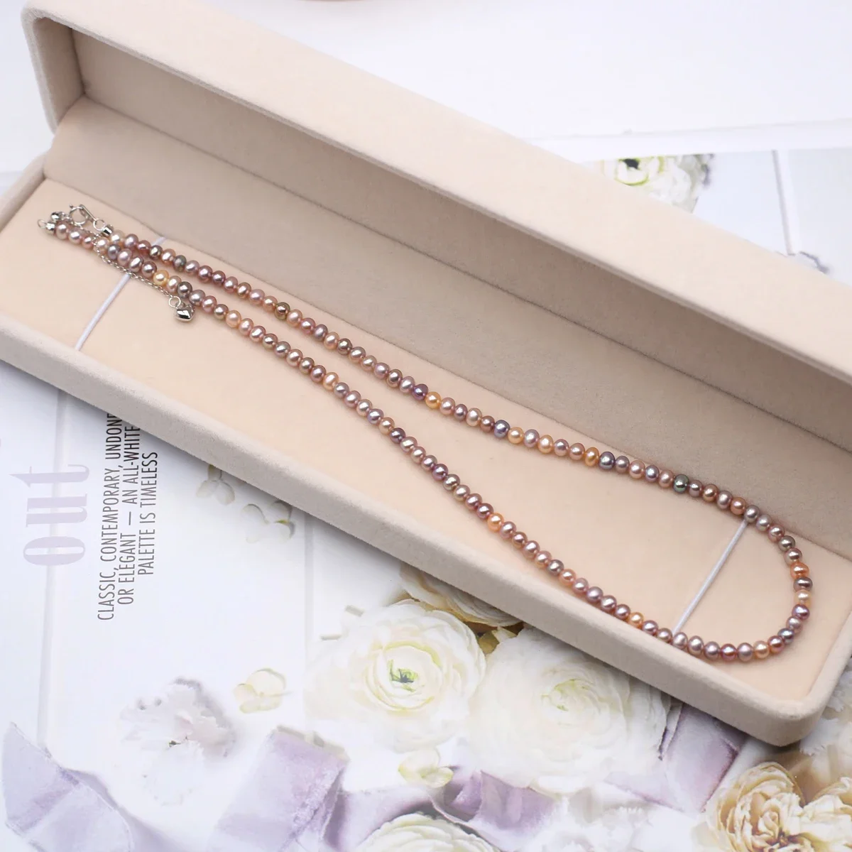 

3 Colors Natural Freshwater Pearl Colorful Beads Necklace Elegant Women's Wedding and Engagement Anniversary Gift