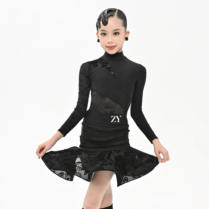 

New Latin Dance Professional Dresses Children'S Ballroom Dance Competition Costume Girls Samba Rumba Latin Dance Clothds SL11297