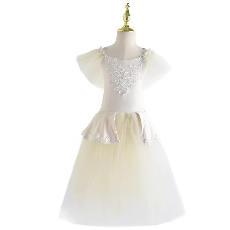 Traje de Ballet tutú romántico tutú largo de Ballet vestido de mujer ropa de actuación faldas de danza del vientre de cisne traje de Ballet para niñas