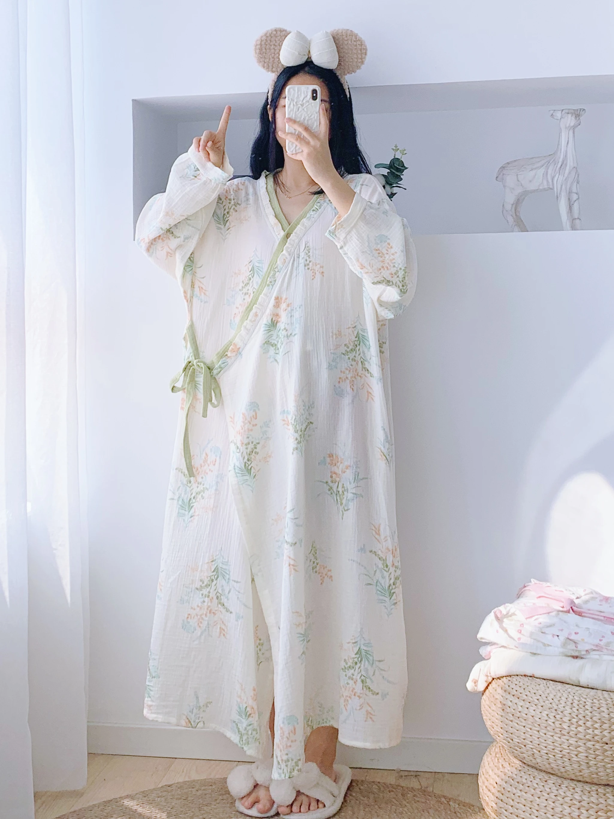vestaglia-da-notte-in-cotone-a-doppio-strato-a-maniche-lunghe-taglia-grande-stile-cardigan-abbigliamento-da-casa-per-maternita-e-allattamento-vestibilita-comoda-e-ampia