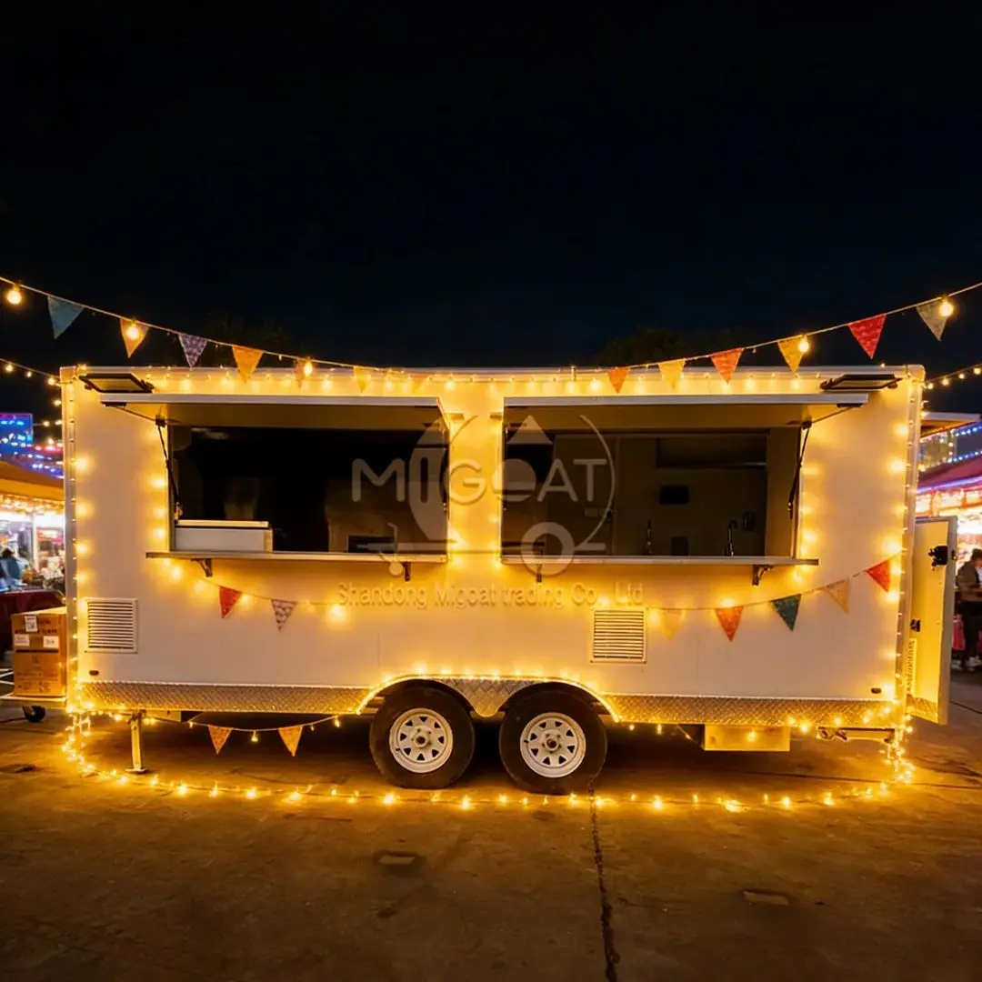 Customized Mobile Kitchen Trailer Food Cart with Sink And Cooking Equipment for Sale