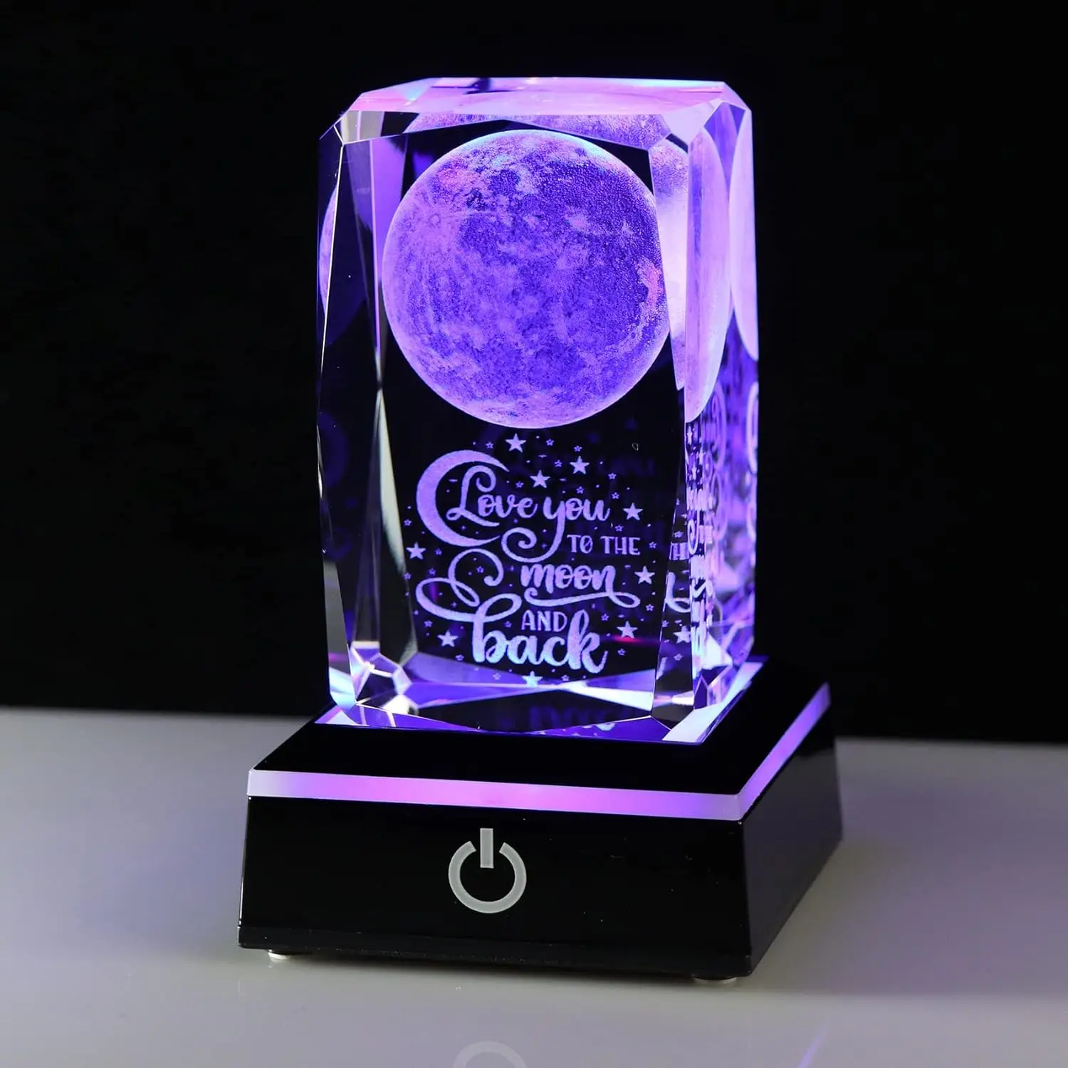 

Crystal Engraved I Love You to Moon and Back Gifts for Mom, Daughter, Couples - Unique Birthday Valentines Anniversary