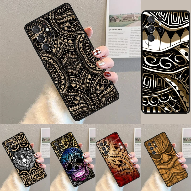 Polynesian  Maori tribal samoan tattoo Phone Case For Samsung Galaxy note 10 pro S26 S25 S24 S23 S22 Ultra Plus S21 FE S20 Cover
