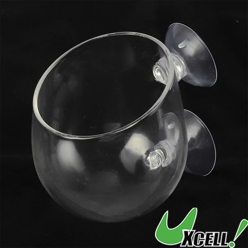 UXCELL Aquarium Glass Fish Tank Planter with Suction Cups Aquarium Plants Cup Aquatic Plant Pots Fish Tank Accessories