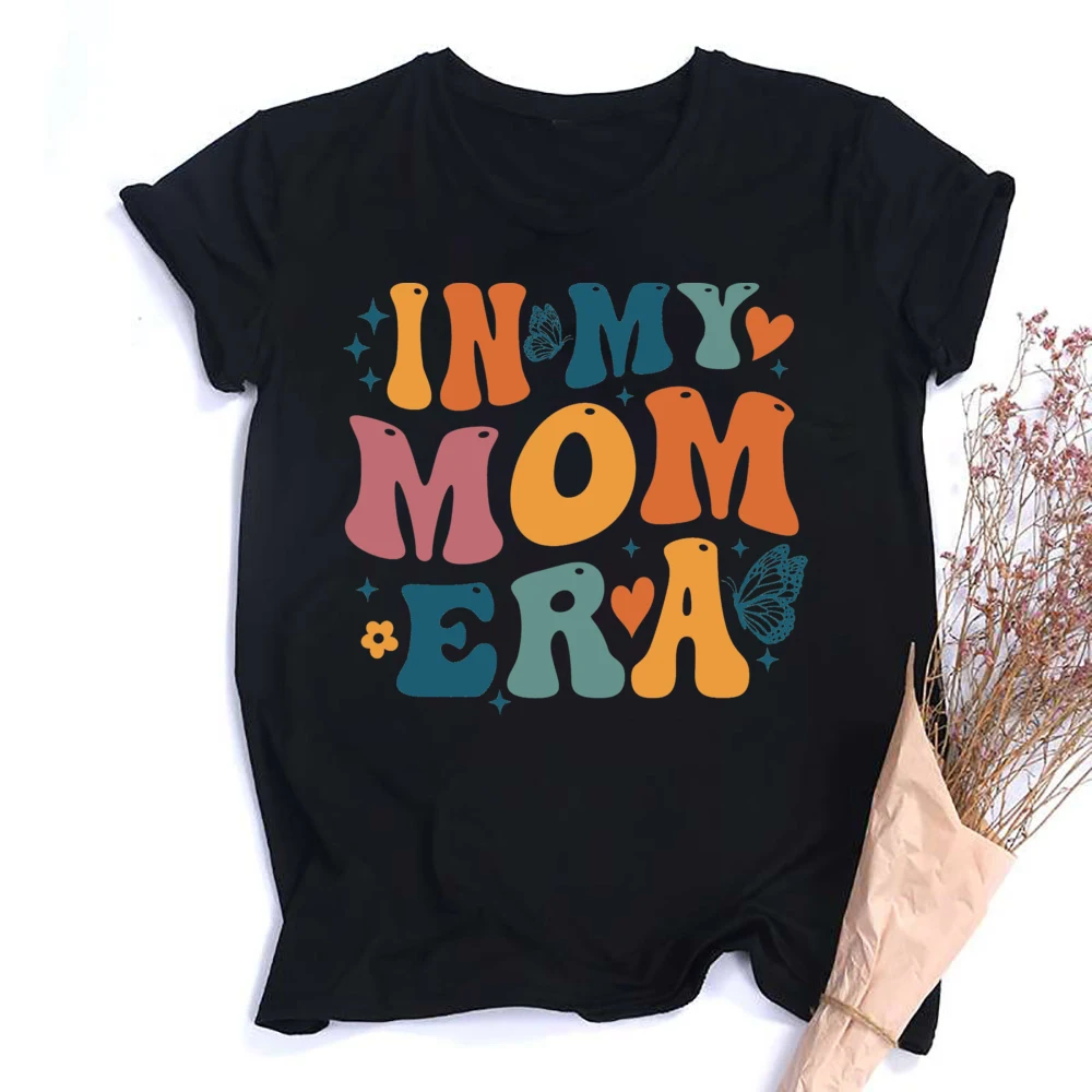 In My Mom Era Printed Shirt's Mama Life Short Sleeve T-shirt Mother's Day Y2K Tops Graphic Women Summer Tshirt Retro Clothes