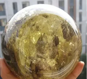 Rainbow NATURAL Citrine smoky quartz crystal sphere ball healing