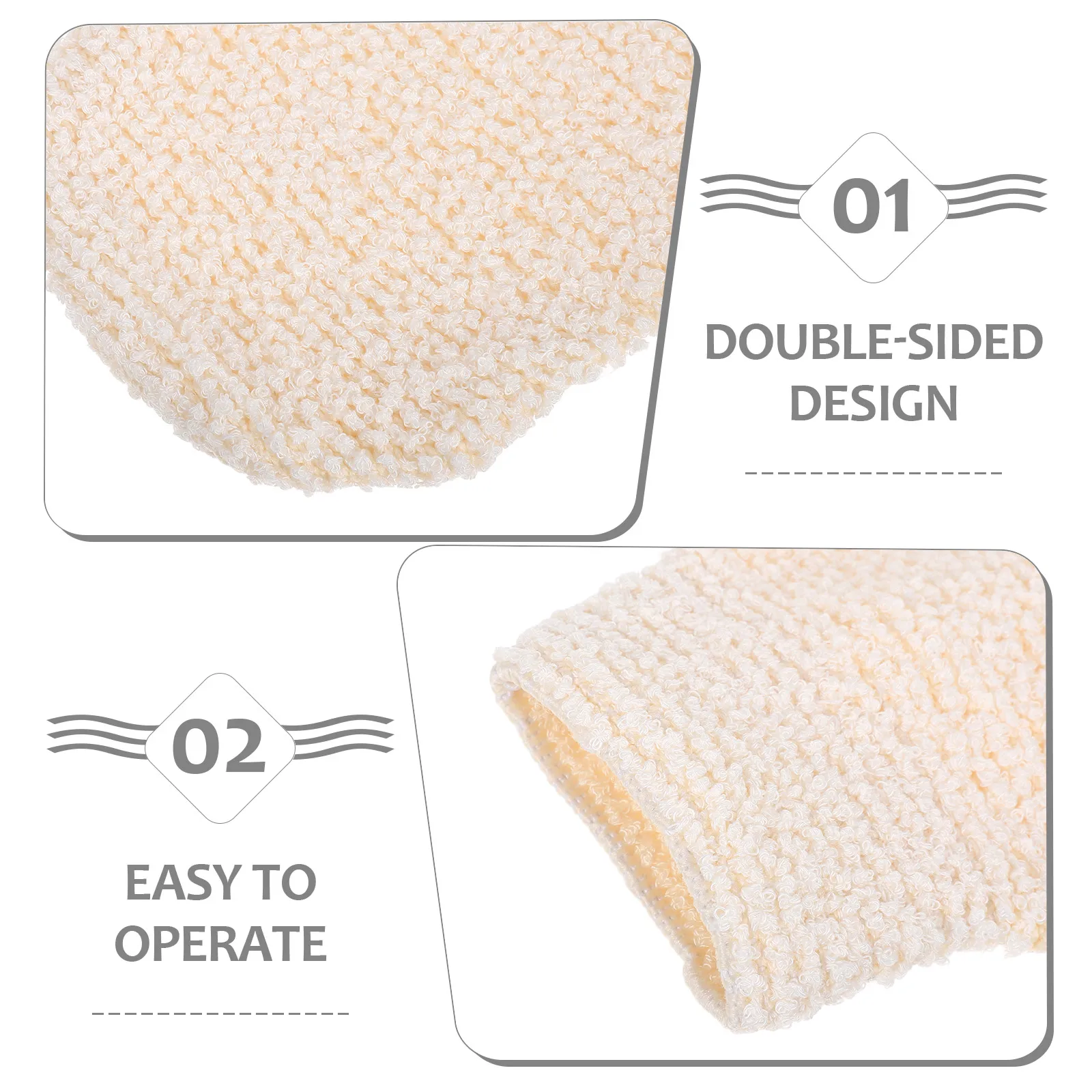 2 قطعة قفازات الاستحمام ألياف الخيزران مقشر قفازات مزدوجة الوجهين تدليك الجسم منشفة الظهر الغسيل لإزالة الجلد الميت #5