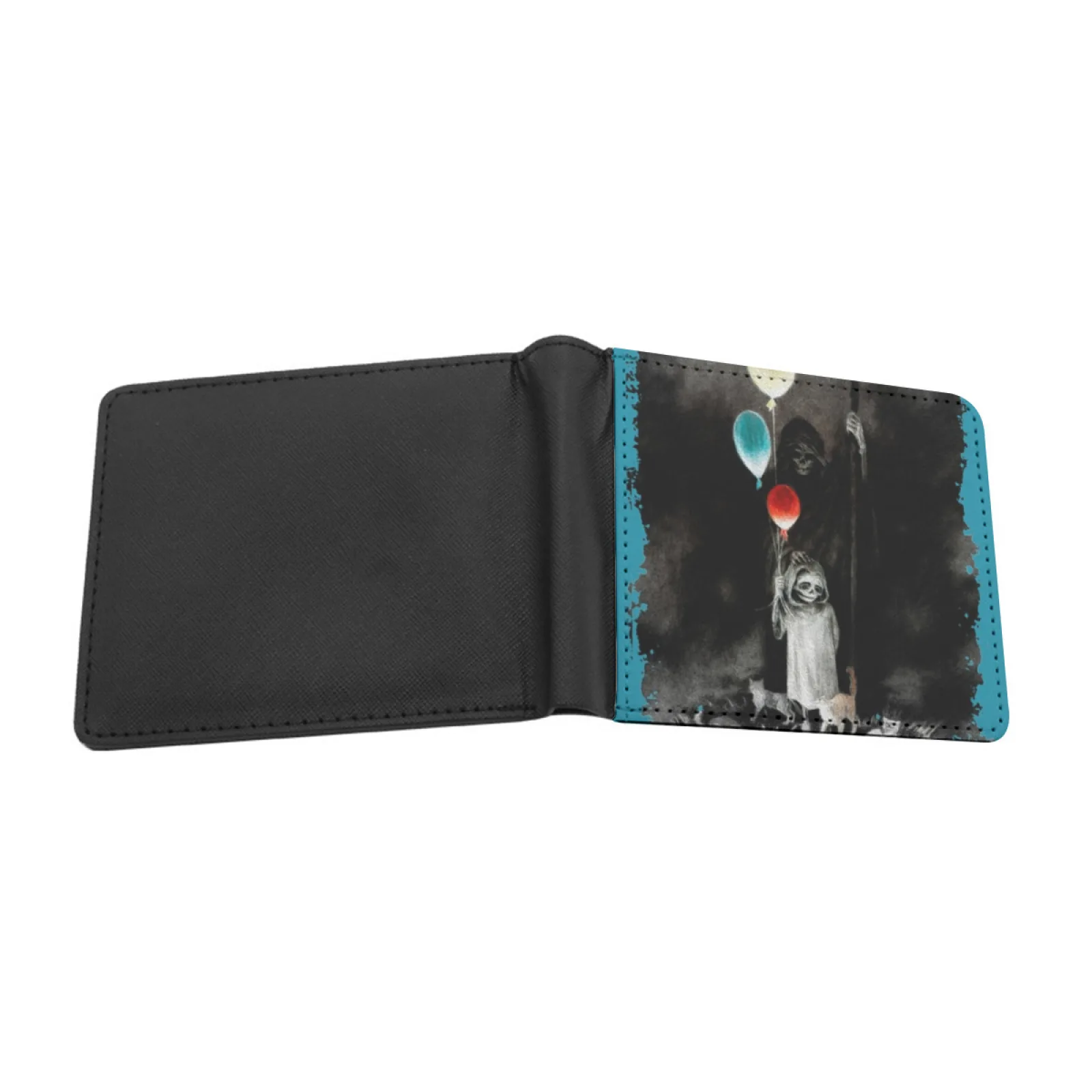 Belaya And Cats New Men's Wallet Short Fashion Pu Leather Wallet Multi Card Wallet Death Life Light Darkness Artist Landscape