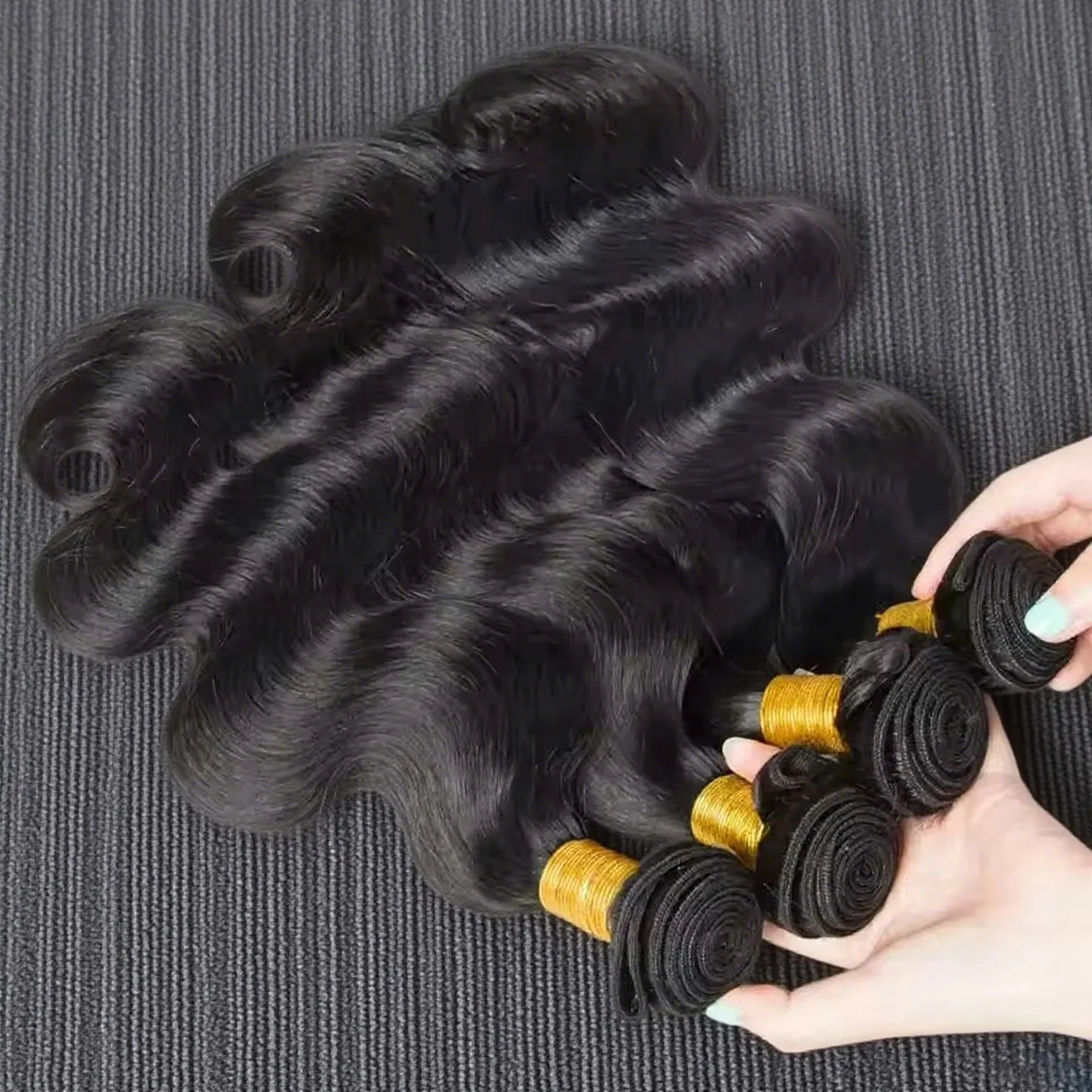 

Пучки человеческих волос с волнами воды, вьющиеся перуанские 100% необработанные, высшего качества, натуральные черные наращивания, Remy Raw, двойной уток, пучок