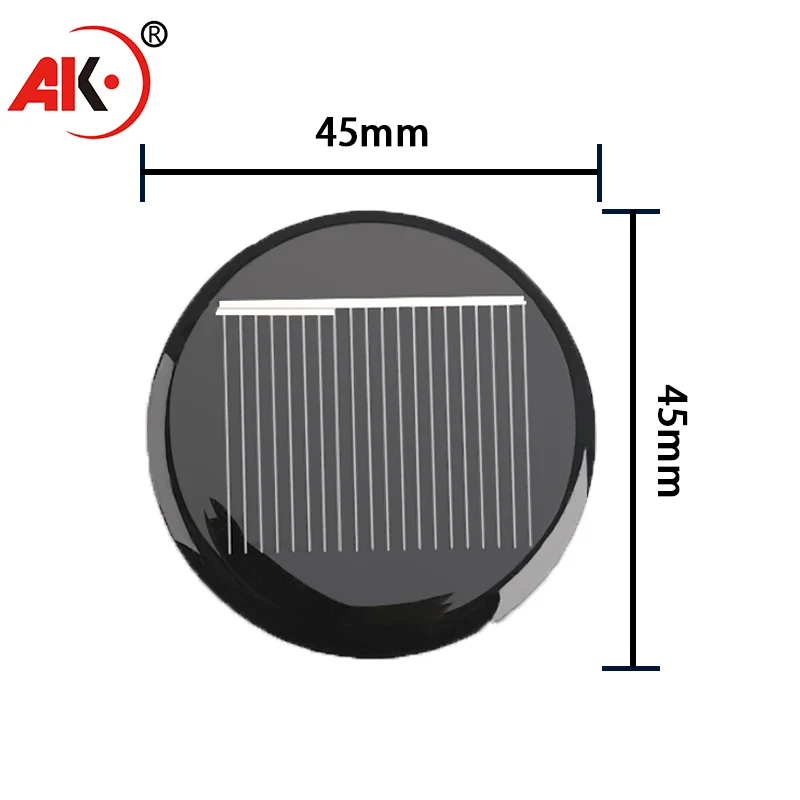 AK Mini Solar Panel circular45mm 0.13W 0.5V Small Cell Module Polysilicon Board Portable Outdoor DIY Solar Charger Solar charg