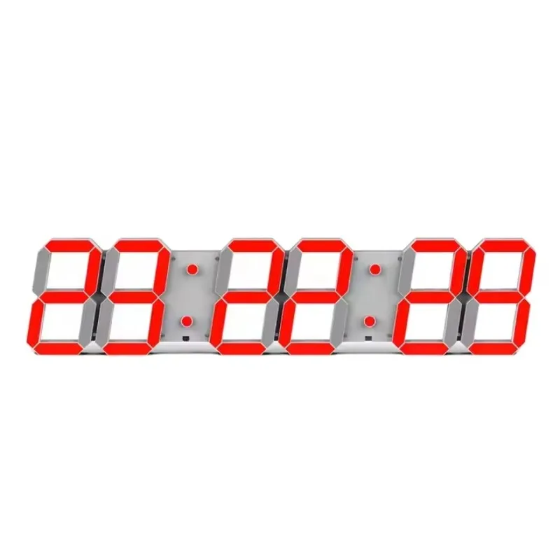 3D Light Emitting Diode Wall Clock 6-digit Remote Control Digital Timer Night Light Watch Alarm Clock Dimmable Temperature