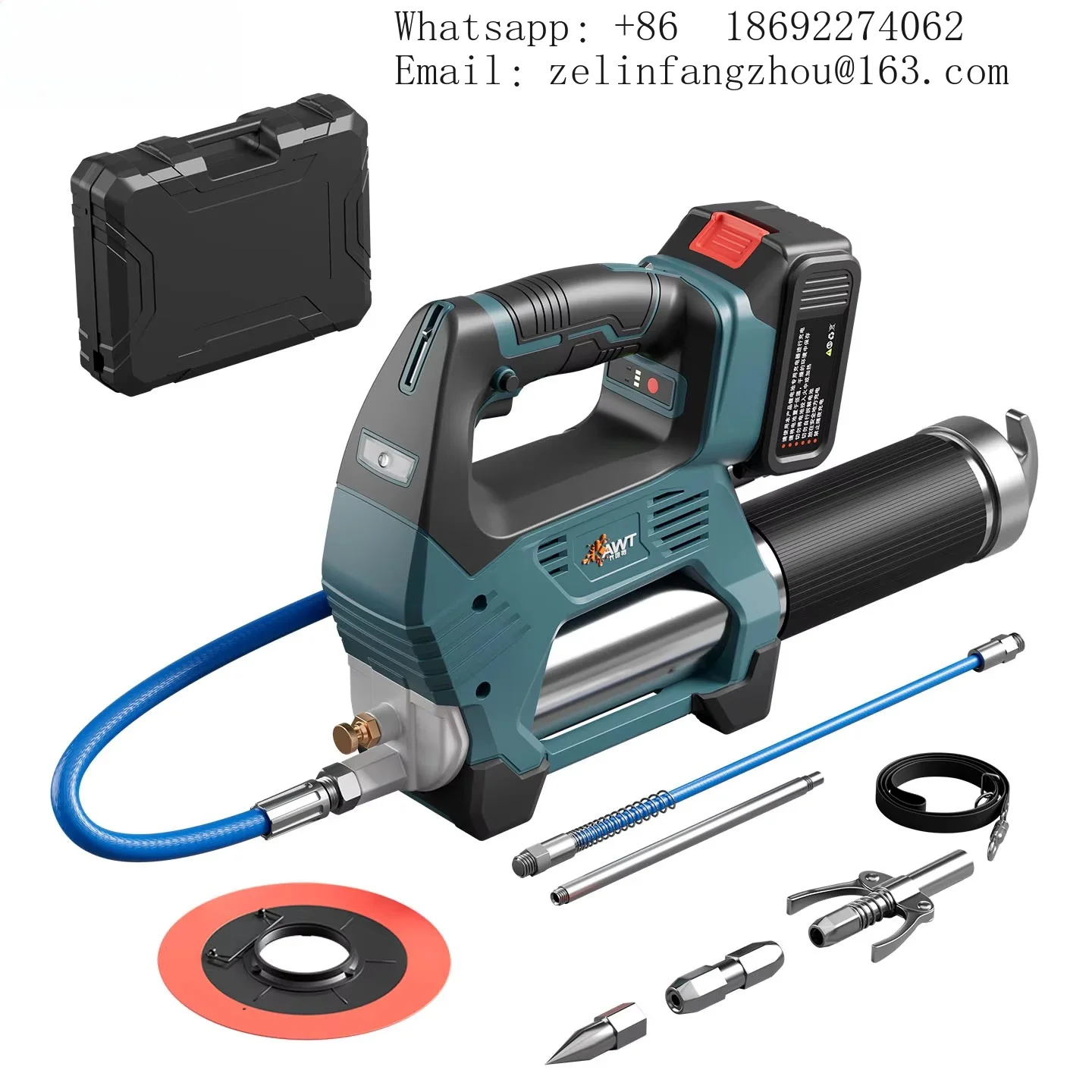 21V Cordless Grease Gun 10000PSI Lithium Battery Electric Lubricator Automatic Nozzle Machinery Maintenance Heavy Duty