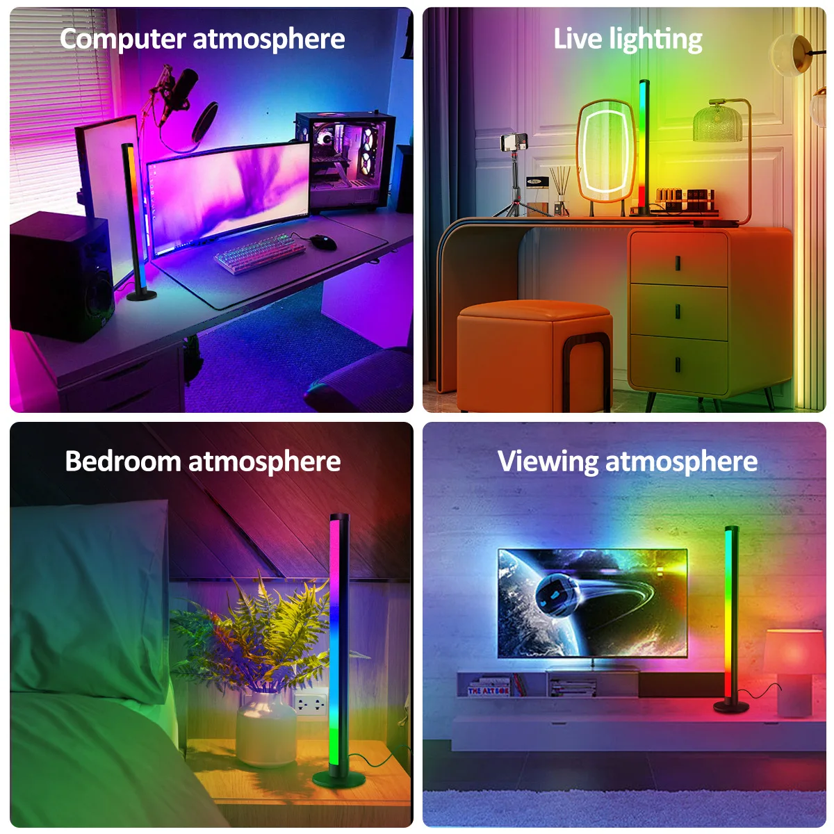 2.4G Remote Control Desktop Atmosphere Light Gaming Music Pickup Light Computer TV Decoration Light Table Lamp Home Fantasy
