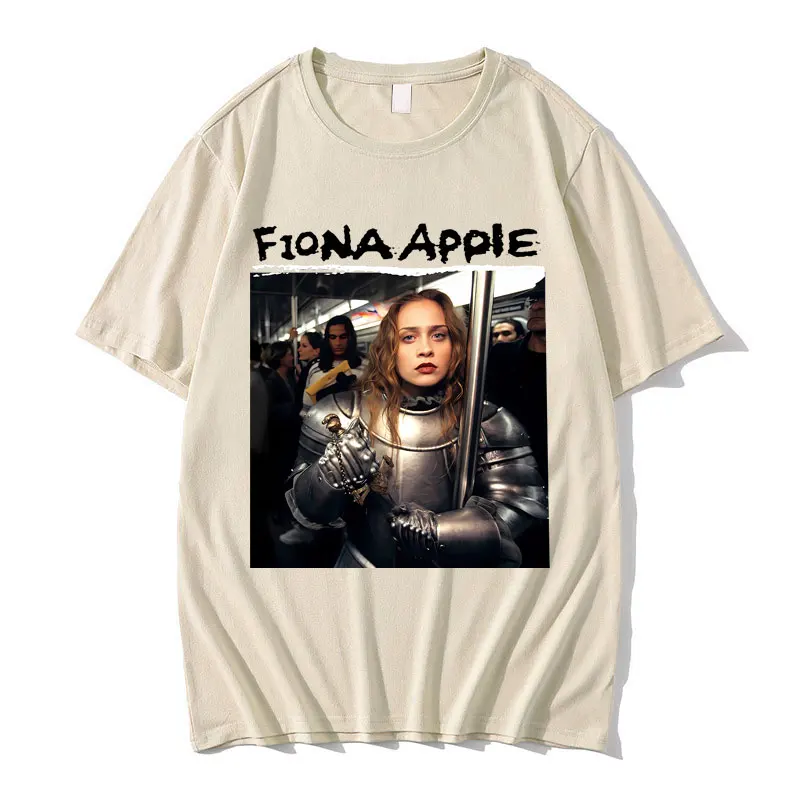 Fiona Apple in Armor Suit Rock Unisex T Shirts Men Women Fashion Oversized Streetwear Male Vintage Hip Hop Short Sleeve T-shirt