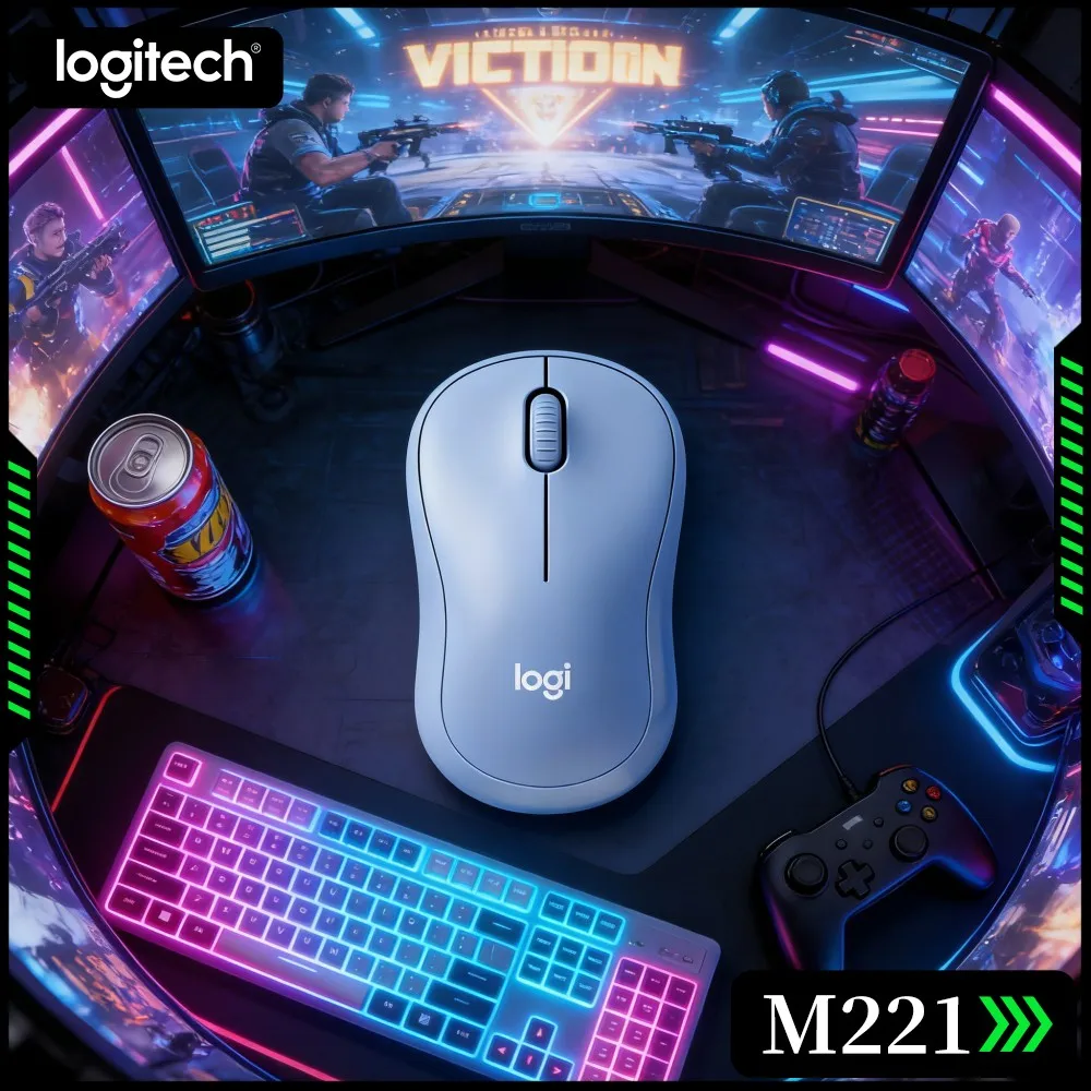 Logitech M221 Wireless Silent Mice 2.4G Smooth Optical Response Low Power For Daily Desktop Notebook Laptop PC Home