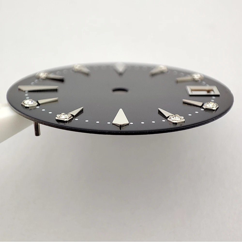 NH35 dial 28.5mm Watch Dial and Watch Hands Diamond Scale Faces Men's Cocktail Watch Replacement Accessories for NH35 Movement