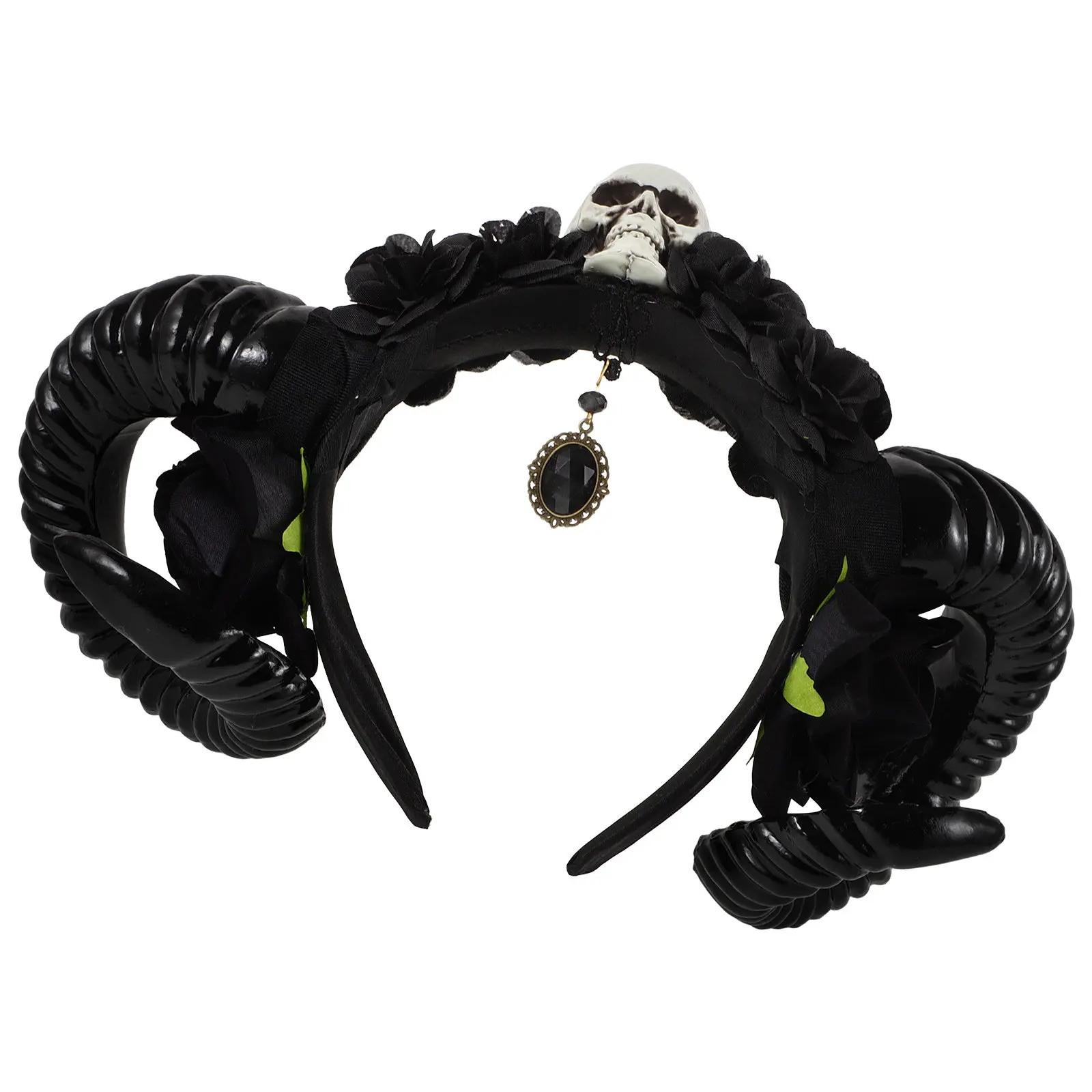 Halloween Horn Headband Creative Plastic and Cloth Party Hairband for Women Cosplay Masquerade Festival Day of The Dead Devil