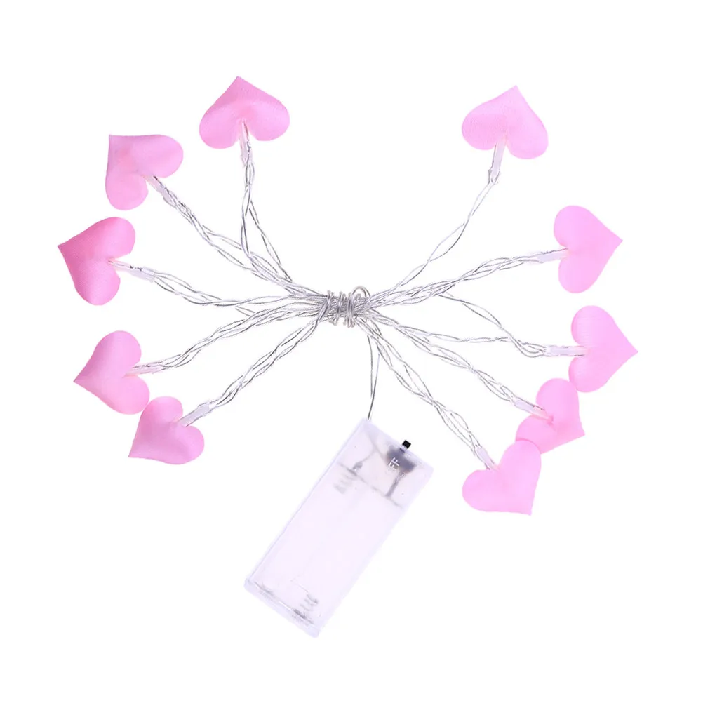 

1.5m 10 LED Heart String Lights Warm White Easy on Off No Socket Required for Yard Garden Patio Bedroom Holiday Decor