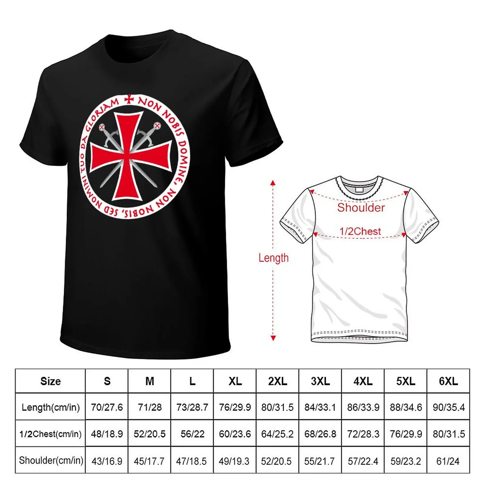Templar Cross Non Nobis Domine Crusader Knight's Cross Knight T-Shirt man t shirts high quality luxury brand T-Shirt