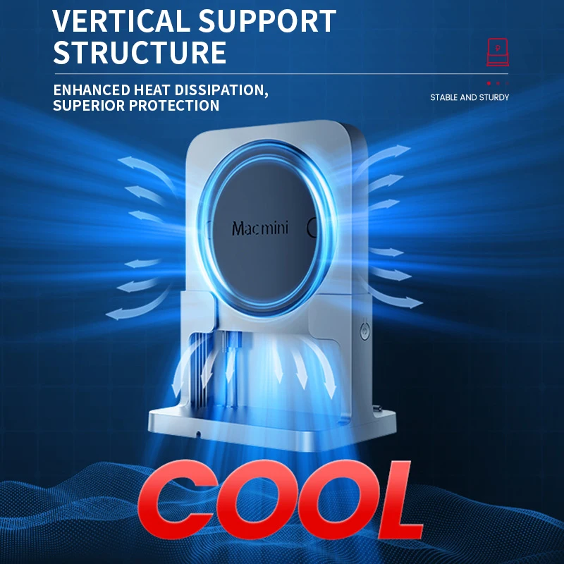 

Mac Mini Stand Base Docking Station for Mac Mini Features USB 3.0 Type-C Hub Supports Data Transfer 8-in-1 Multi-Function Port