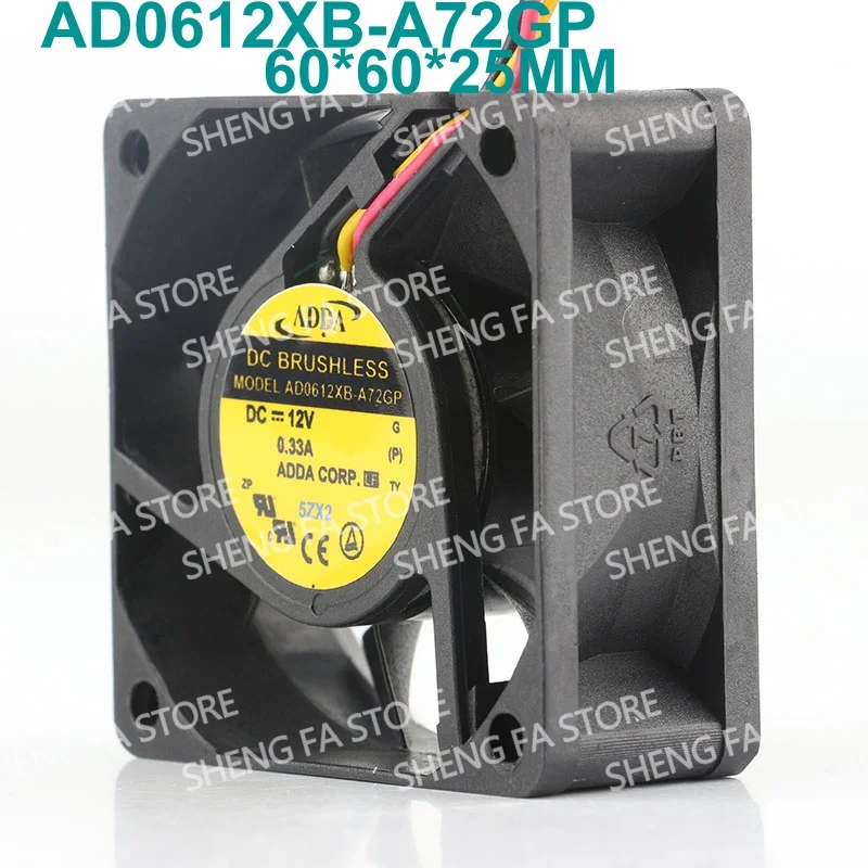 AC EC 6025 60x60x25MM 6CM 3-wire Server Ball Humidifier Induction Cooker ADDA 5V 24V 48V DC 12V 0.33A AD0612XB-A72GP Cooling Fan