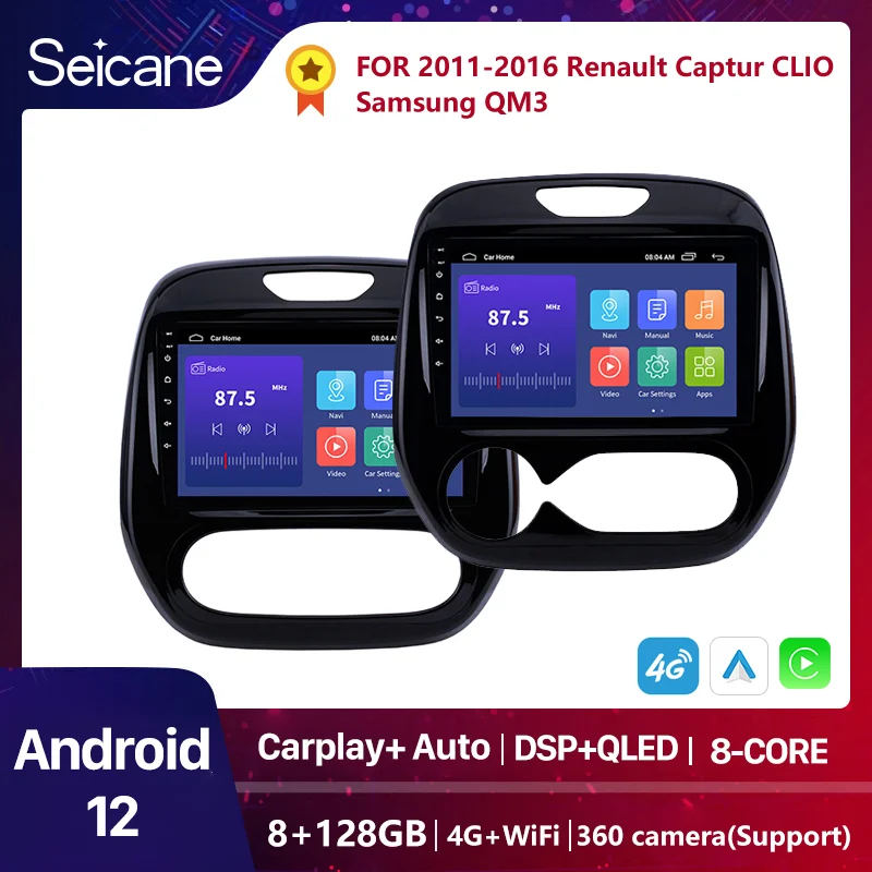 Seicane Android 13 Auto Radio For Renault Captur CLIO Samsung QM3 2011-2018 Stereo Carplay GPS Navigation System 2 din DSP QLED