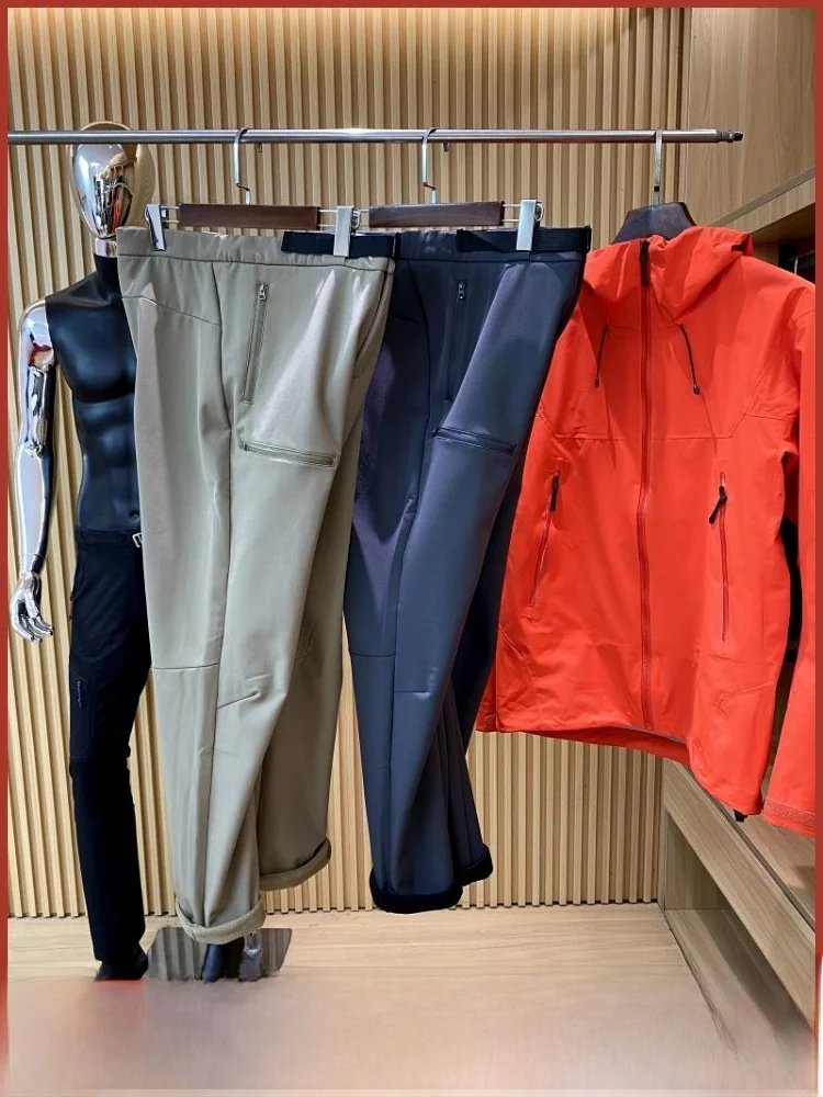 

Outdoor Men's Thiened Fce Lined Straight Leg Casual Pants Windproof Waterproof Soft ell Trousers for Autumn And Winter