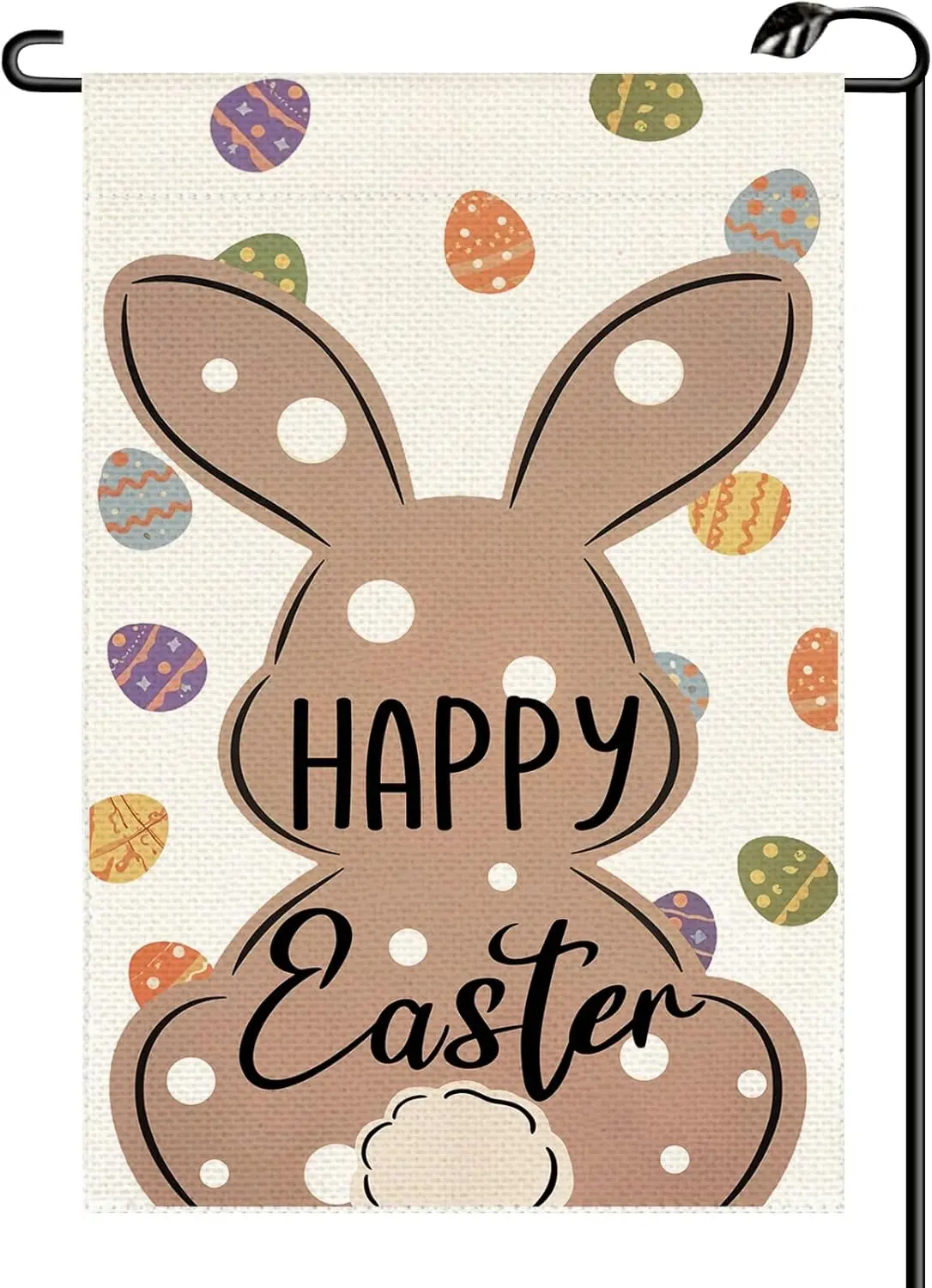 Happy Easter Bunny Garden Flag 12x18 Inch Vertical Double Sided Polka Dot Small Flags Farmhouse Outside Decoration For Yard  zzo