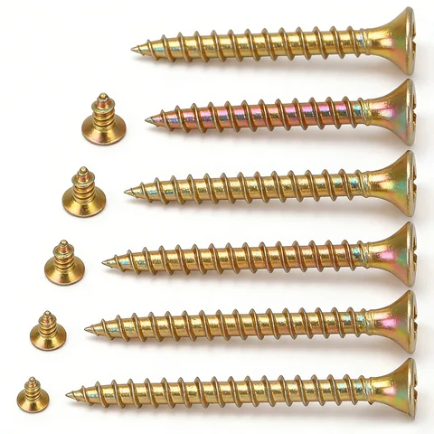 Self-tapping Wood Screws, 430pcs/M4 Phillips Head Countersunk Head Wood Screw Set, for Woodworking Furniture and Cabinets.