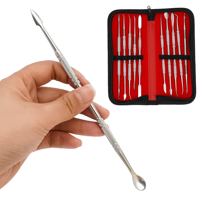 

10Pcs Dental Carving Plaster Knife Stainless Steel Dentist Sculpture Knife Spatula Blade Versatile Teeth Wax Carving Tool