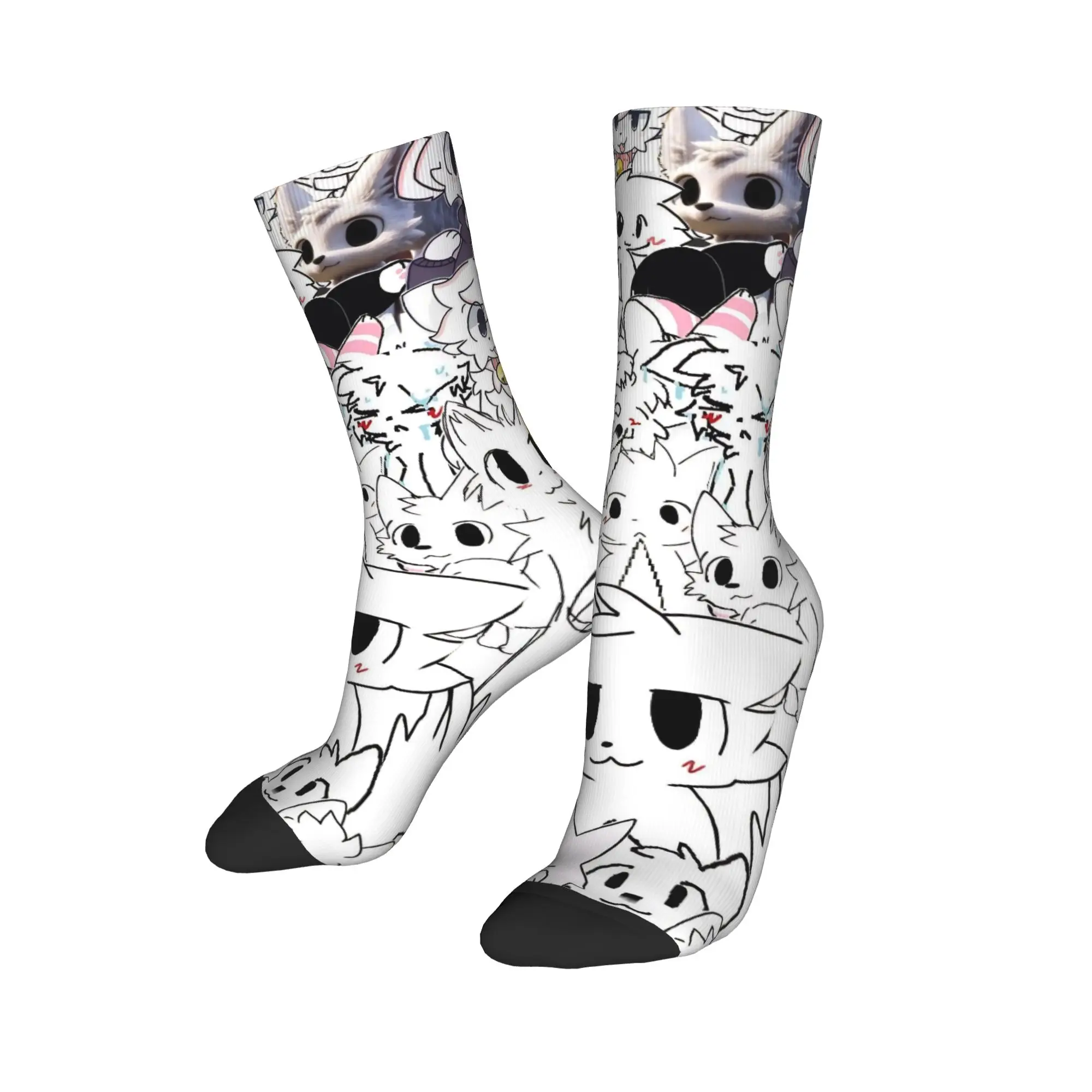 

Boykisser Silly Cat Socks Men Women Polyester Funny Furry Socks Crazy Spring Summer Autumn Winter Middle Tube Stockings Gift
