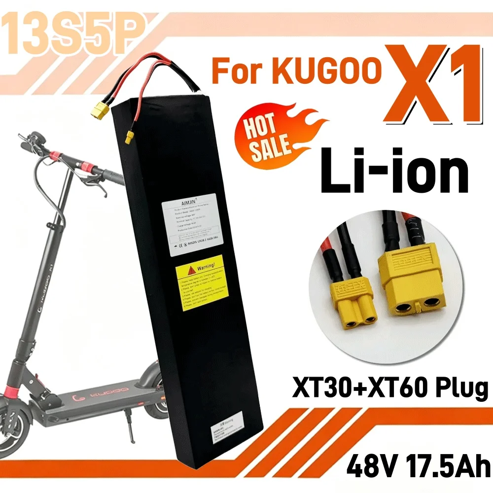 

2026 New 48V 17500mAh 13S5P Lithium Battery pack For Kugoo X1/X1 Plus Electric Scooter Battery 17.5Ah 840Wh with BMS