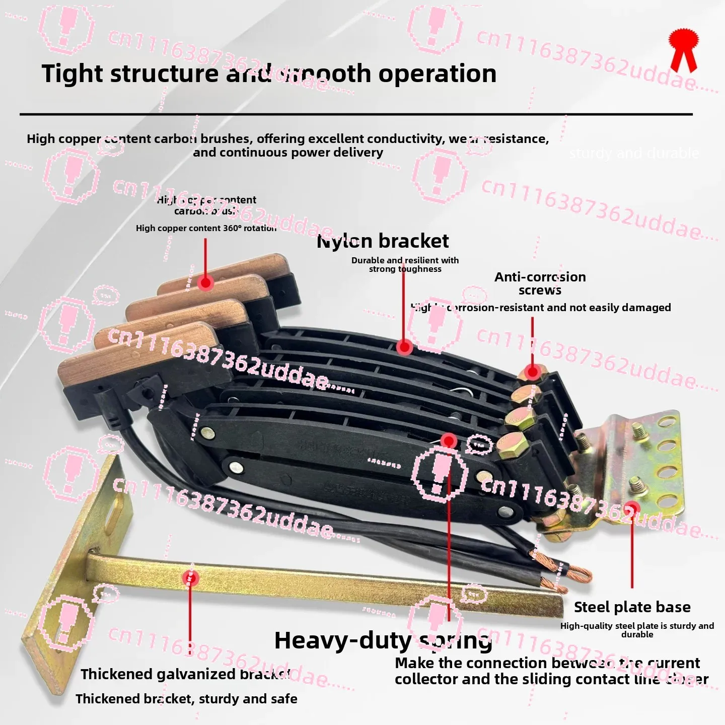 Seamless Sliding Contact Line Collector JD - 3/4-60 A Running/Class 3 4 Pole Seamless Collector, Wear Resistant Carbon Brush