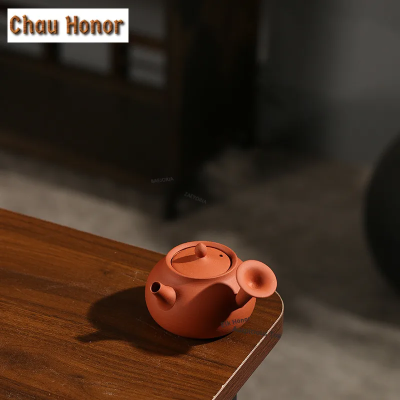 70ml Chaozhou Hand-pulled Teapot Japanese Small-capacity Tea Infuser Pot Tea Brewing Egg Yolk Mud Kettle With Strainer Teaset