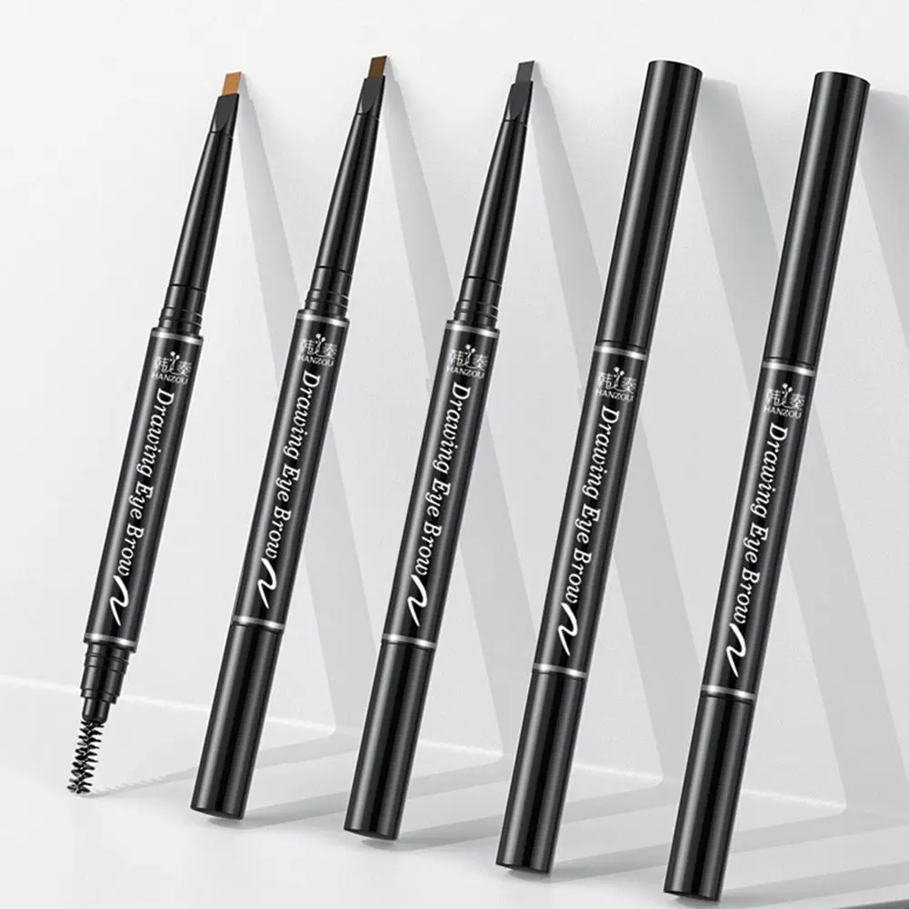 Makeup Tool Rotatable With Brush Triangle Waterproof Eye Brow Pen Double Head Eyebrow Pencil