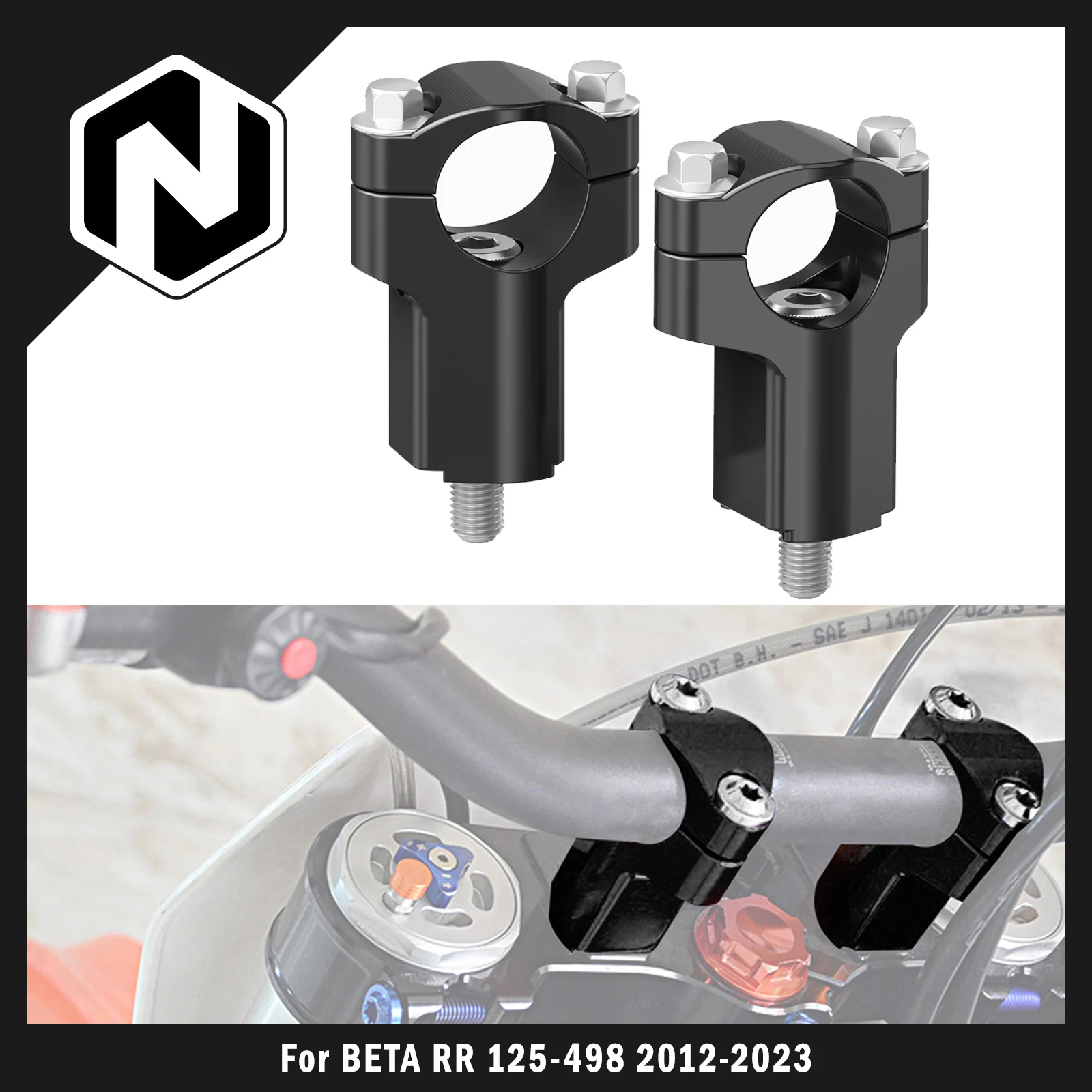 

NICECNC For Beta RR 300 2012-2023 RR 125 RR 250 RR 350 RR 390 RR 430 RR 450 RR 480 RR 498 52MM Handlebar Riser Clamp Mount