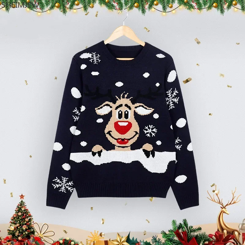 

2023 autumn/winter casual long sleeves o-neck loose jumper Christmas print sweater for women ladies hoodies