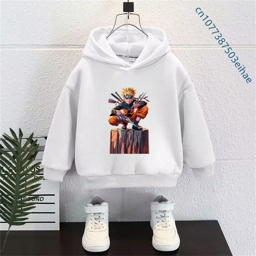 2026 Fashion Harajuku Style Naruto Kids Hoodie for Boys and Girls - Long Sleeve Casual Streetwear Shirt
