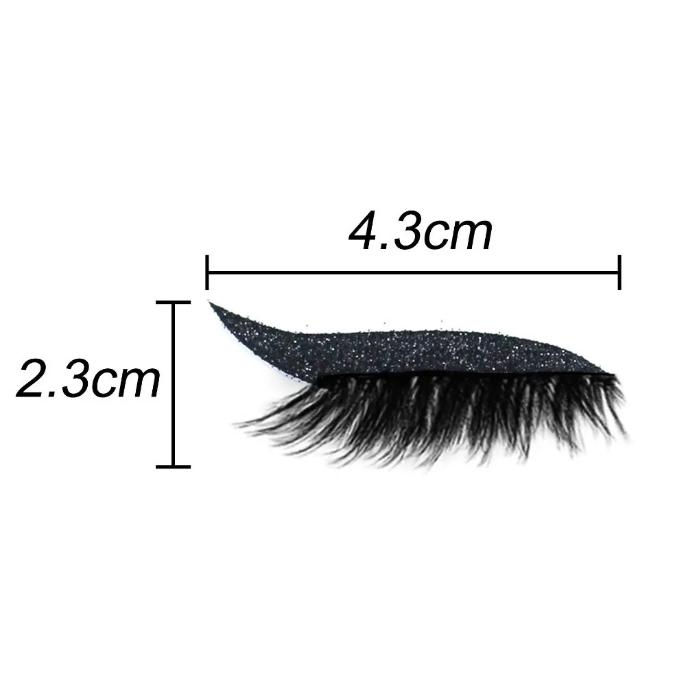 4 Pairs Lazy Eye Shadow Eyelash Patch Reusable With Eyeliner Lazy Eyelash Stickers Self-Adhesive Waterproof Eye Makeup Stickers